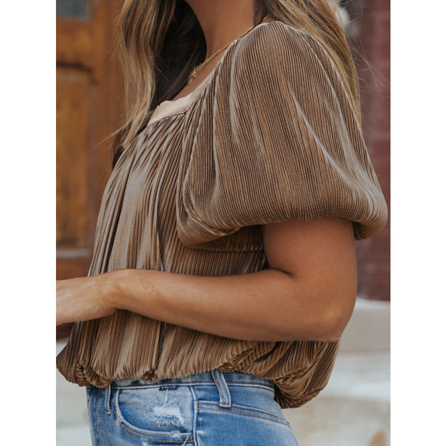 Square Neck Puff Sleeve Top Apparel and Accessories