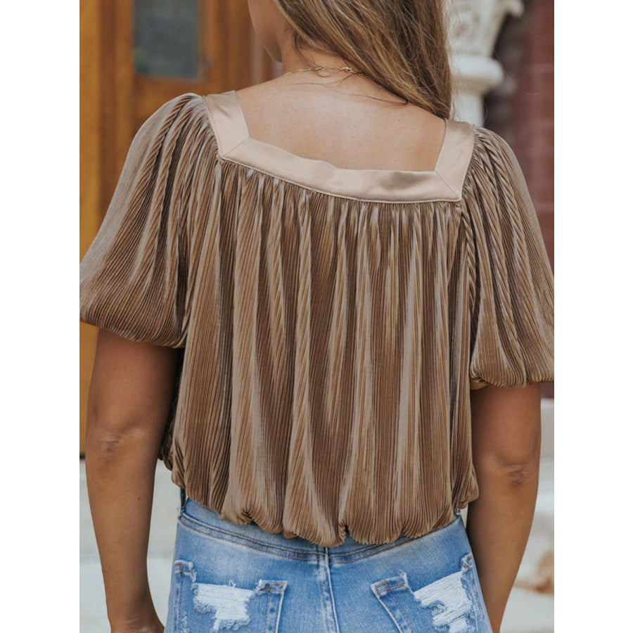 Square Neck Puff Sleeve Top Apparel and Accessories