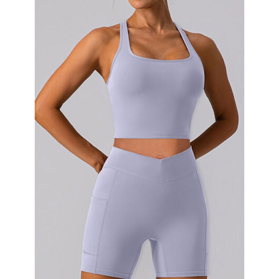 Square Neck Racerback Cropped Tank Apparel and Accessories