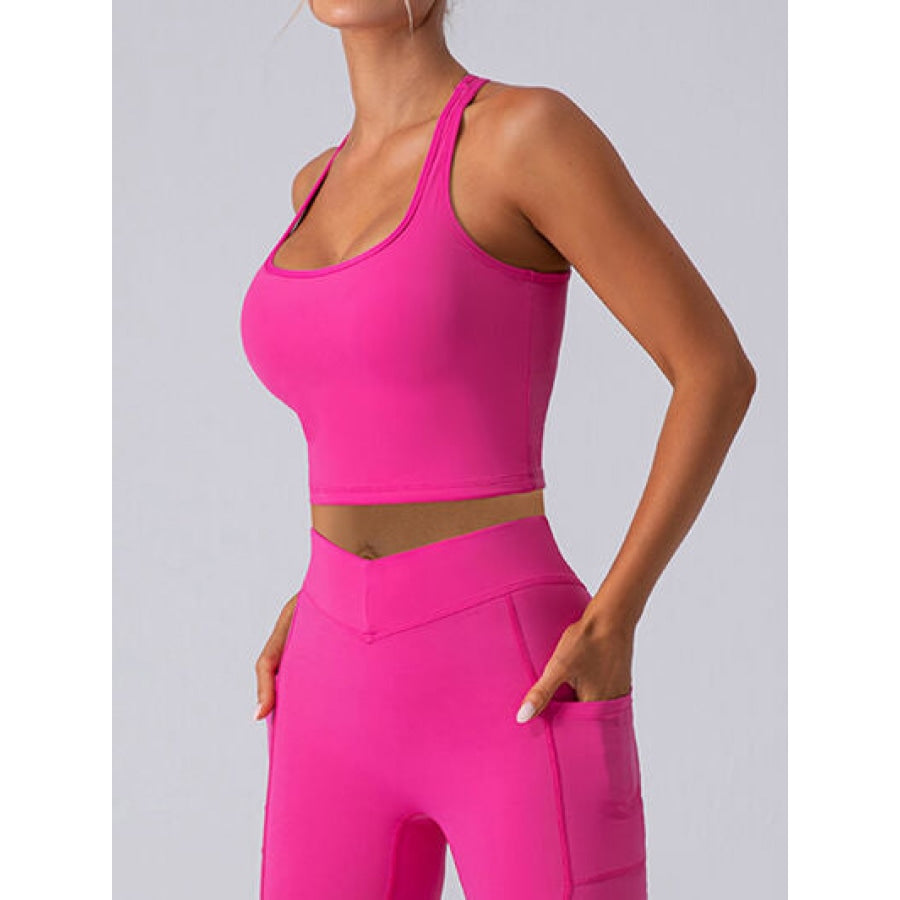 Square Neck Racerback Cropped Tank Apparel and Accessories