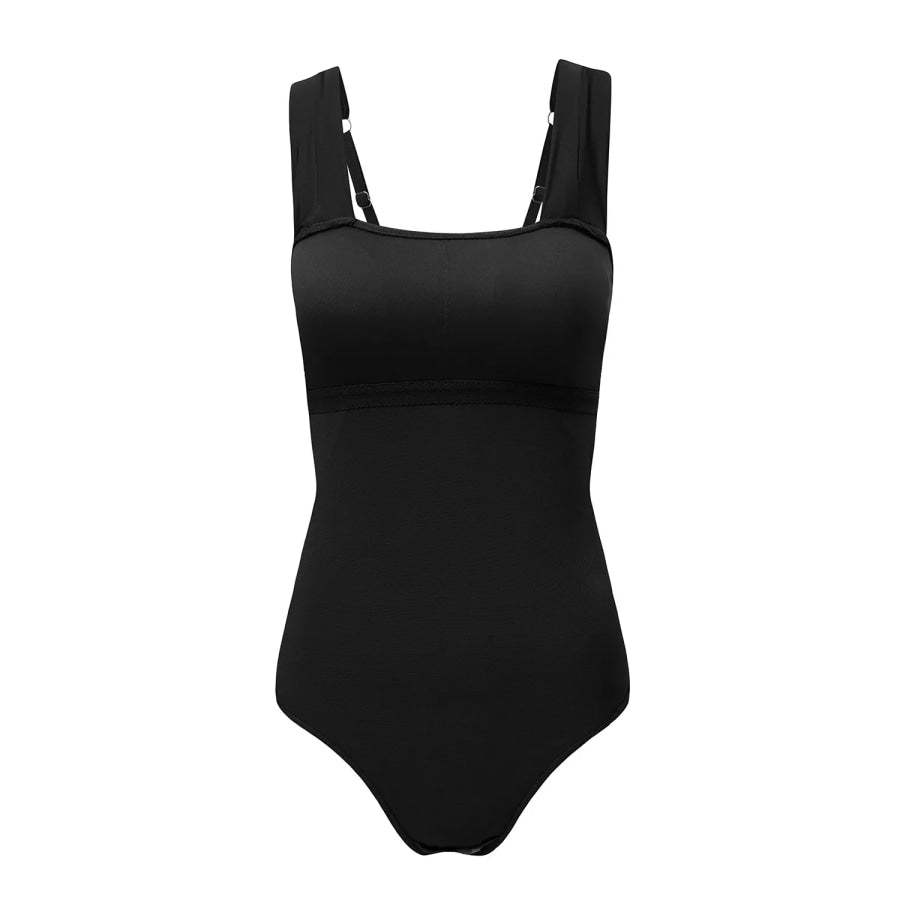 Square Neck Ruched Tommy Control One Piece Swimsuit Apparel and Accessories