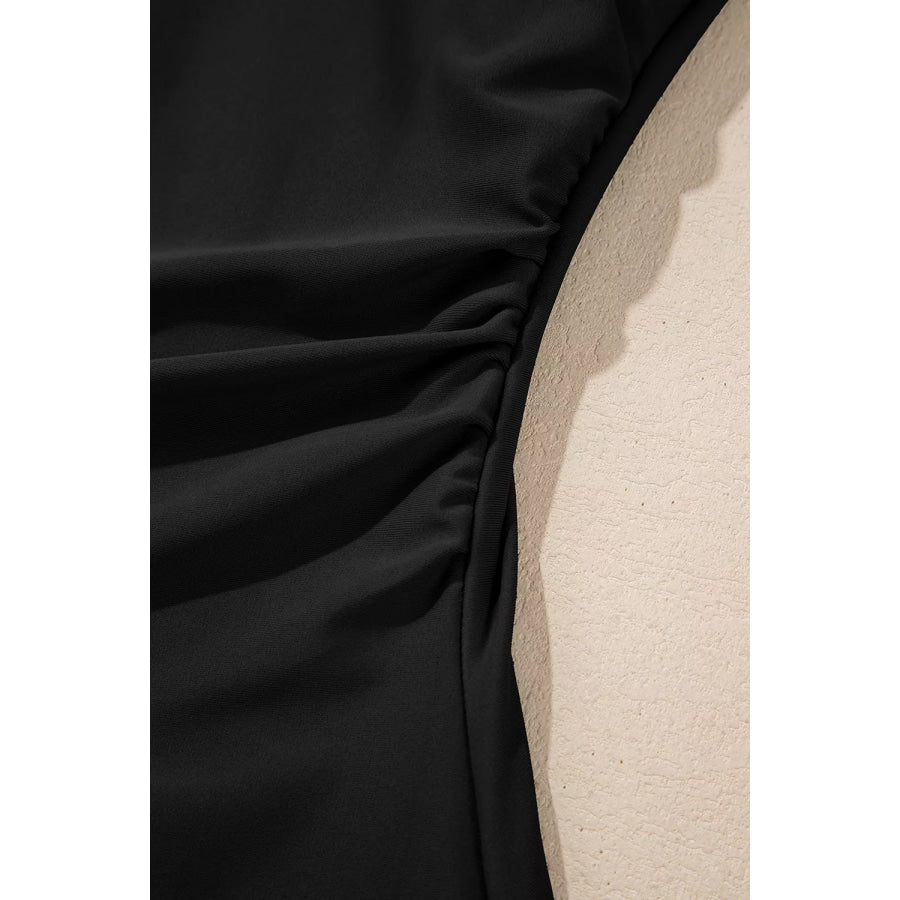Square Neck Ruched Tommy Control One Piece Swimsuit Apparel and Accessories