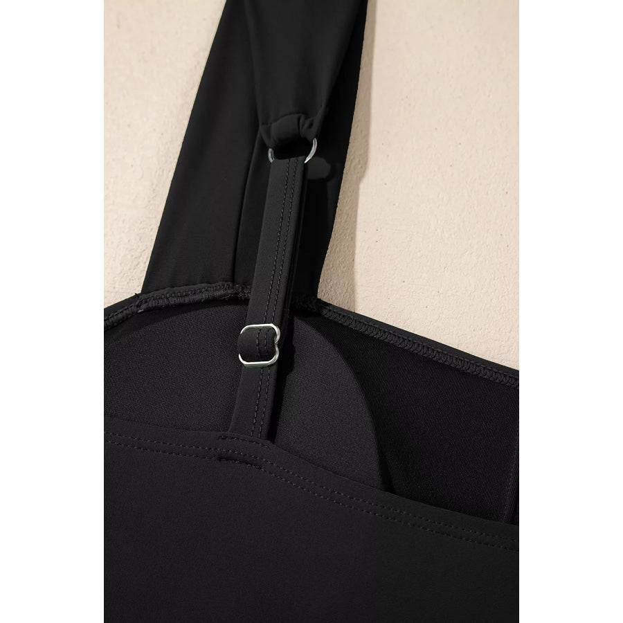Square Neck Ruched Tommy Control One Piece Swimsuit Apparel and Accessories