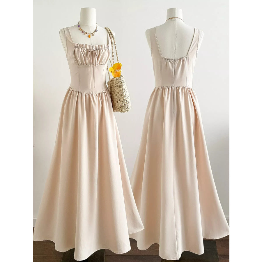 Square Neck Sleeveless A-Line Dress Apparel and Accessories