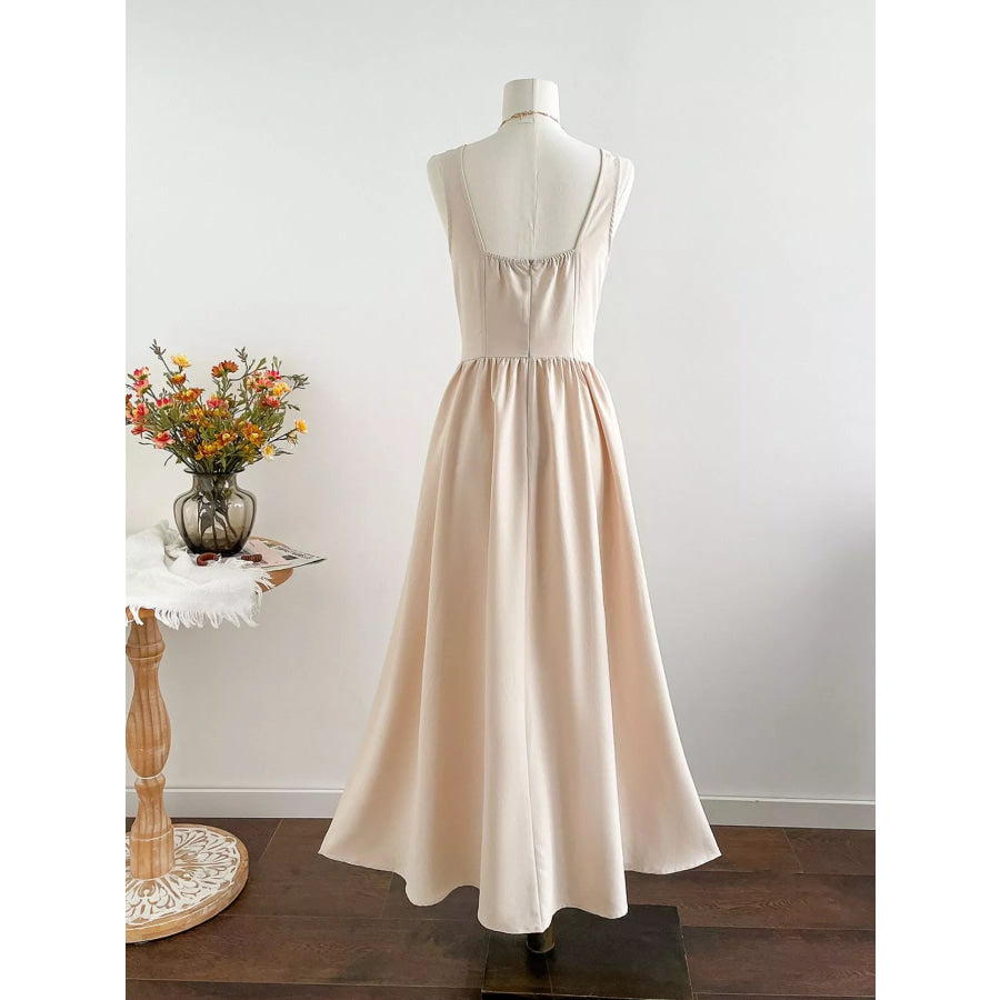 Square Neck Sleeveless A-Line Dress Apparel and Accessories