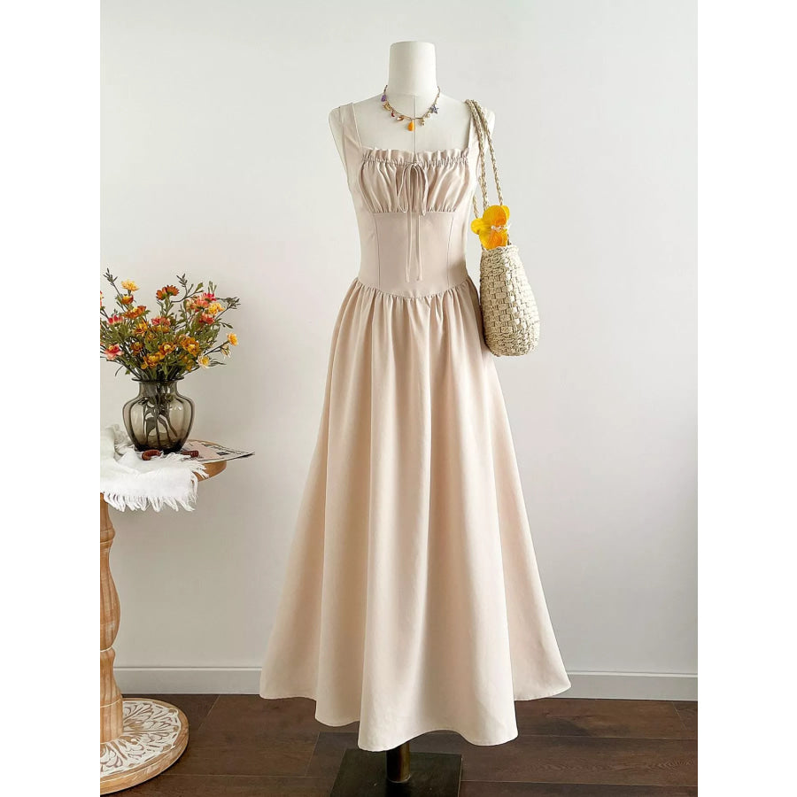 Square Neck Sleeveless A-Line Dress Apparel and Accessories
