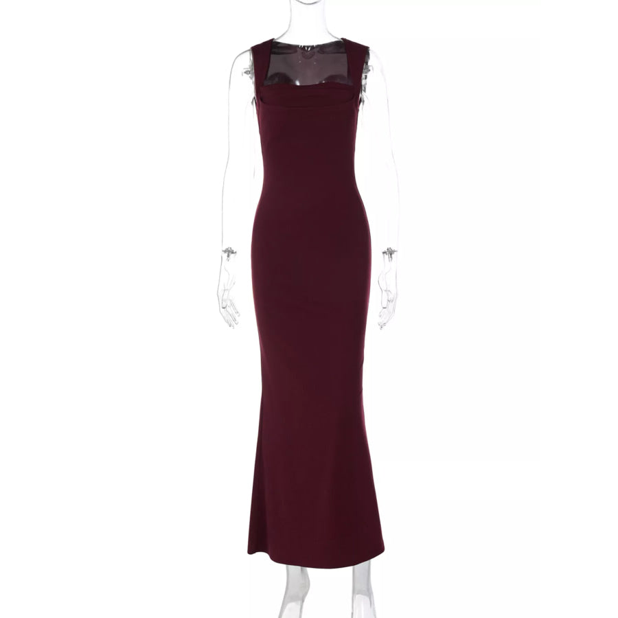 Square Neck Sleeveless Maxi Dress Apparel and Accessories