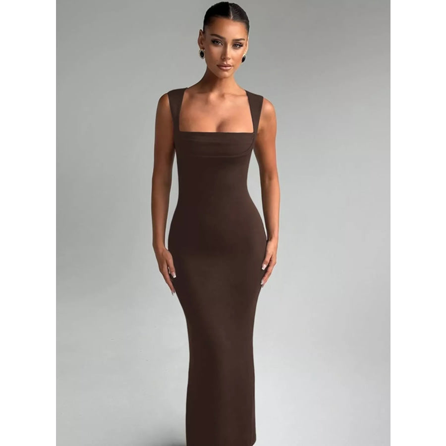 Square Neck Sleeveless Maxi Dress Apparel and Accessories