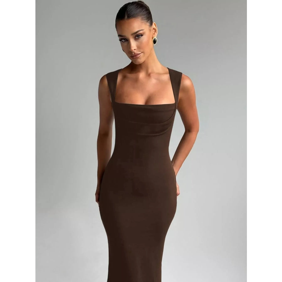 Square Neck Sleeveless Maxi Dress Apparel and Accessories