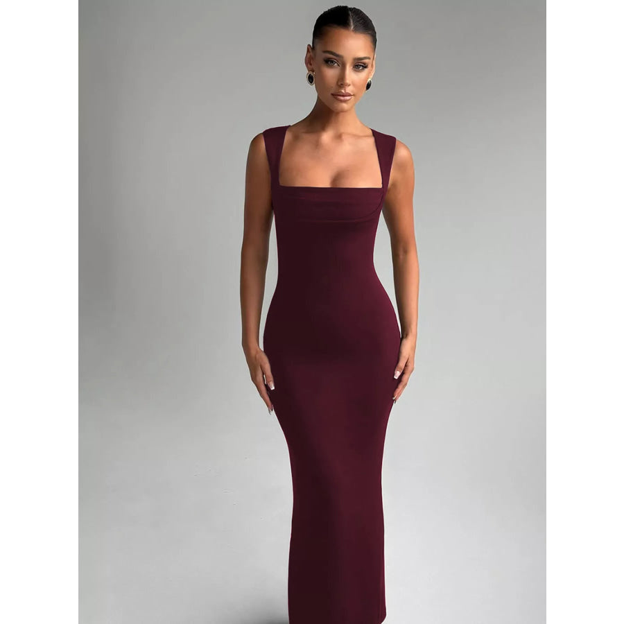 Square Neck Sleeveless Maxi Dress Apparel and Accessories