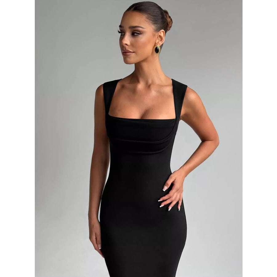Square Neck Sleeveless Maxi Dress Apparel and Accessories