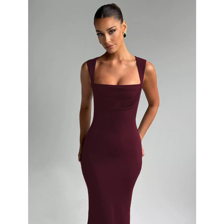 Square Neck Sleeveless Maxi Dress Apparel and Accessories