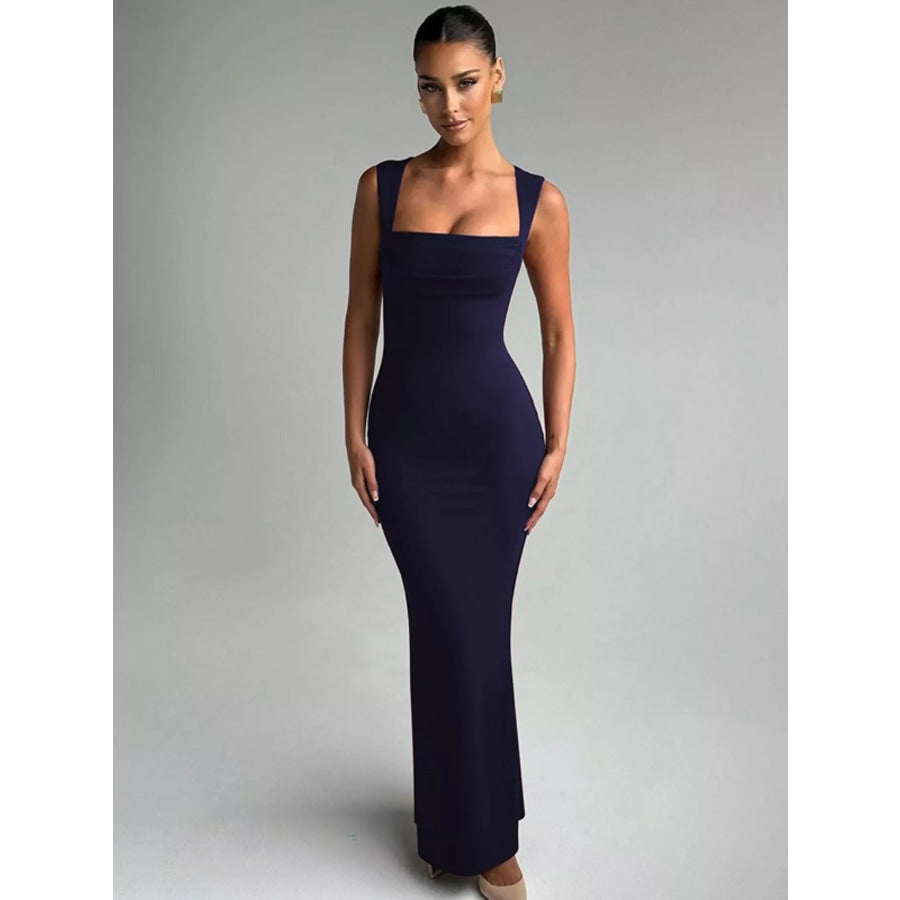 Square Neck Sleeveless Maxi Dress Apparel and Accessories