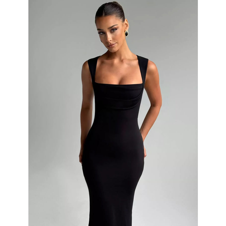 Square Neck Sleeveless Maxi Dress Apparel and Accessories