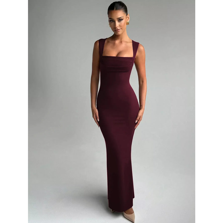 Square Neck Sleeveless Maxi Dress Apparel and Accessories