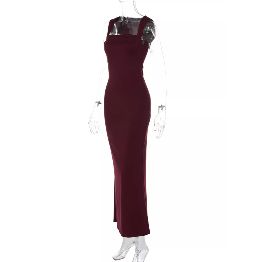 Square Neck Sleeveless Maxi Dress Apparel and Accessories
