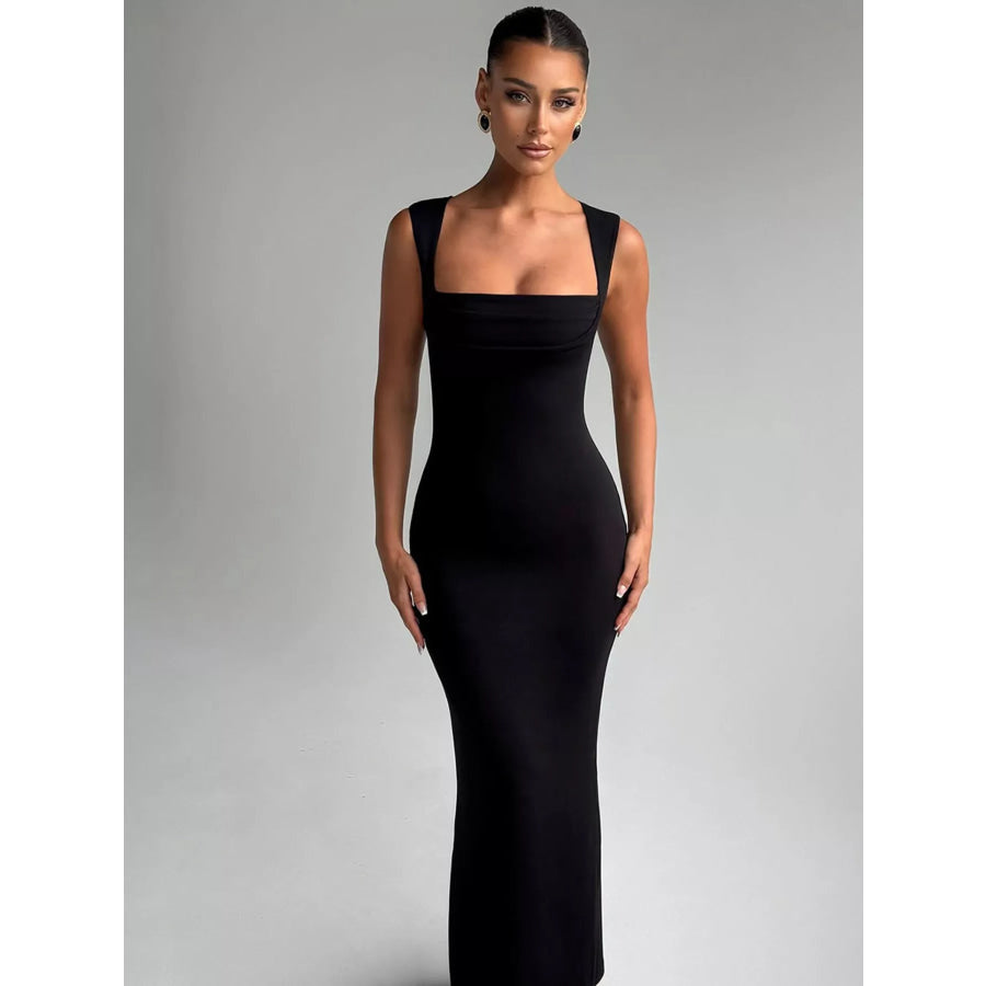 Square Neck Sleeveless Maxi Dress Apparel and Accessories