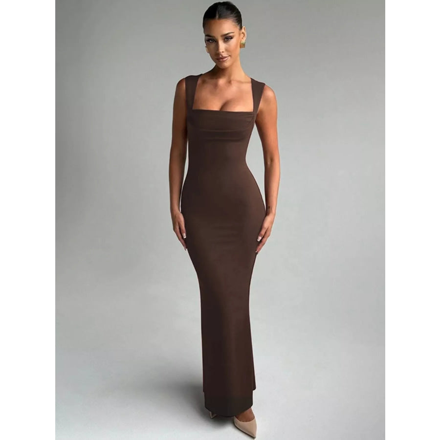 Square Neck Sleeveless Maxi Dress Apparel and Accessories