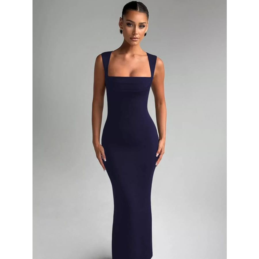 Square Neck Sleeveless Maxi Dress Apparel and Accessories