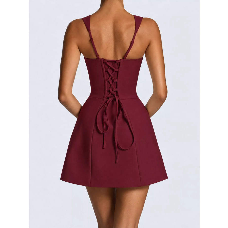 Square-Neck Sleeveless Mini Dress Apparel and Accessories