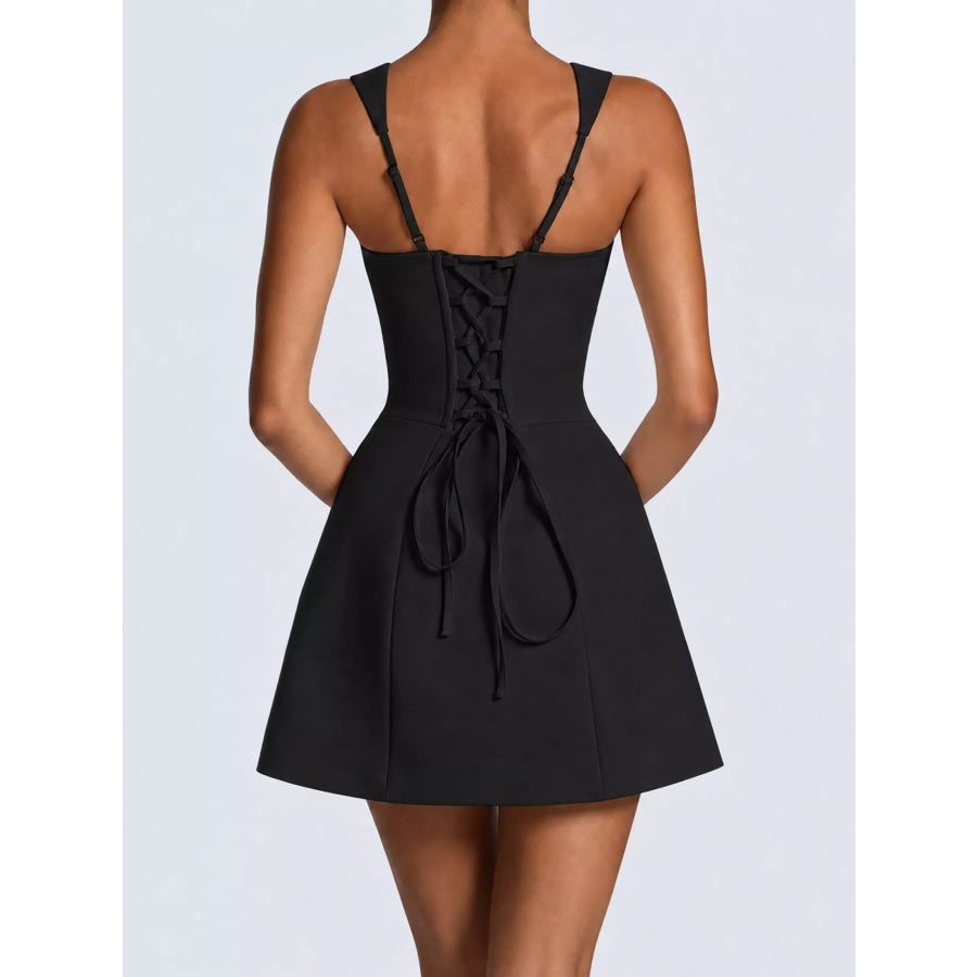 Square-Neck Sleeveless Mini Dress Apparel and Accessories
