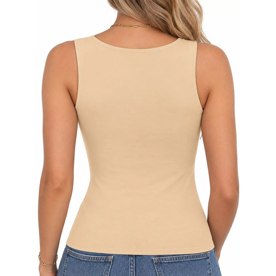 Square Neck Slim-Fit Tank Apparel and Accessories