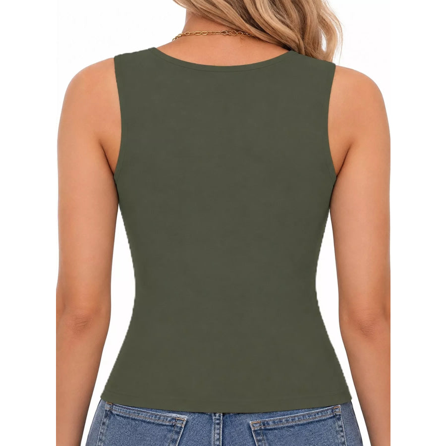 Square Neck Slim-Fit Tank Apparel and Accessories