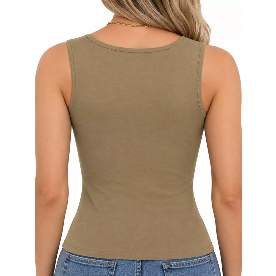 Square Neck Slim-Fit Tank Apparel and Accessories