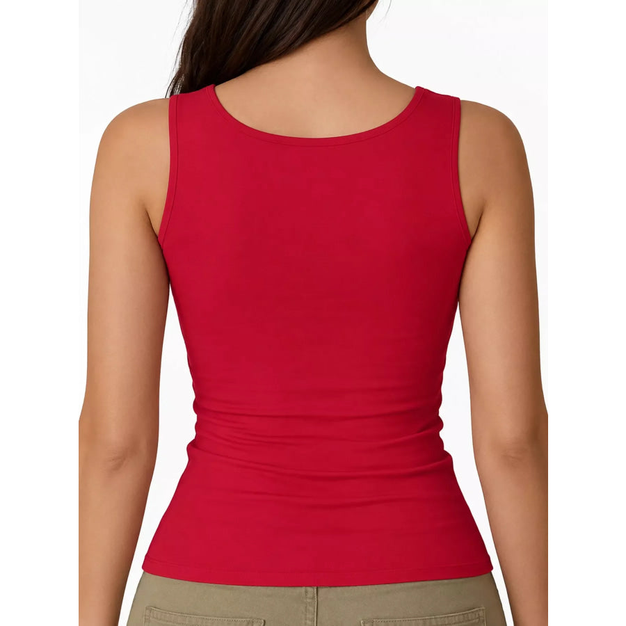 Square Neck Slim-Fit Tank Apparel and Accessories