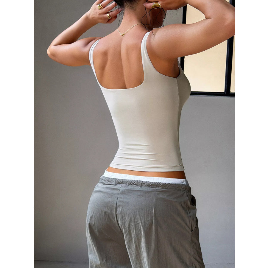 Square Neck Slim Fit Tank Top Apparel and Accessories