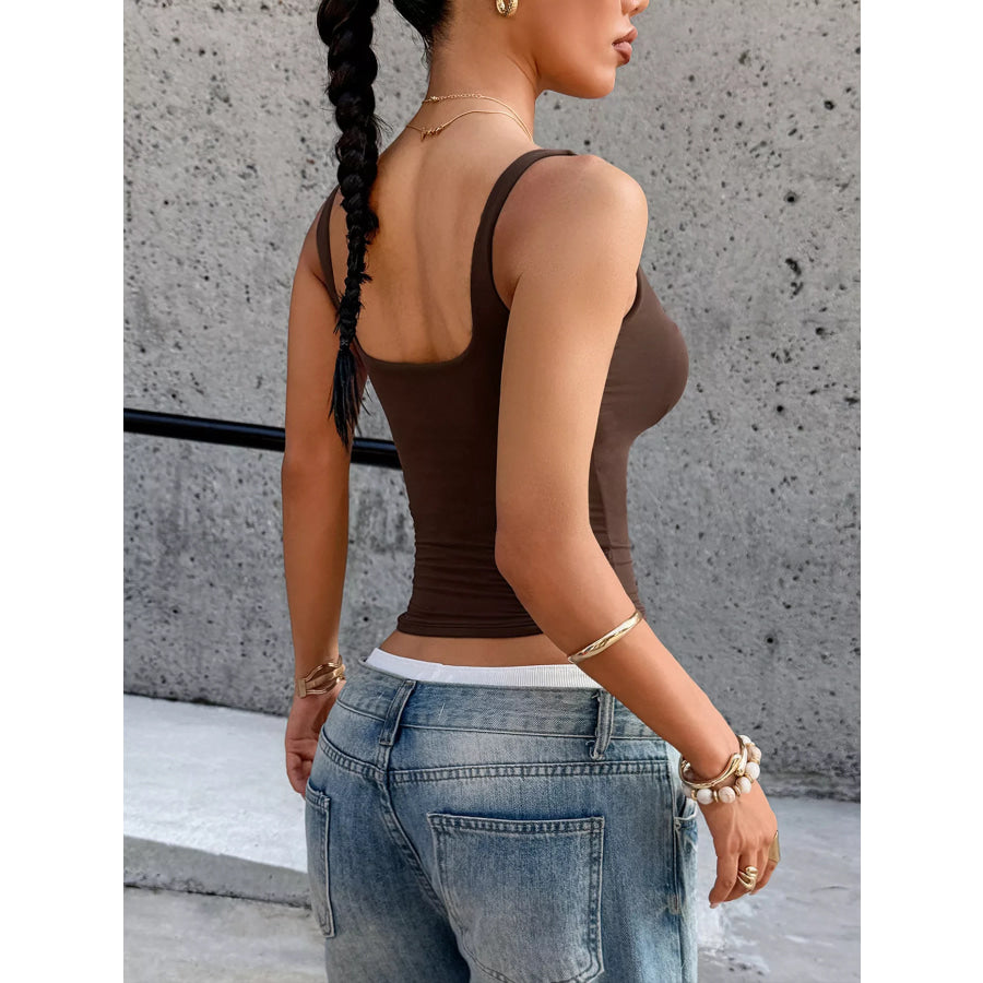 Square Neck Slim Fit Tank Top Apparel and Accessories