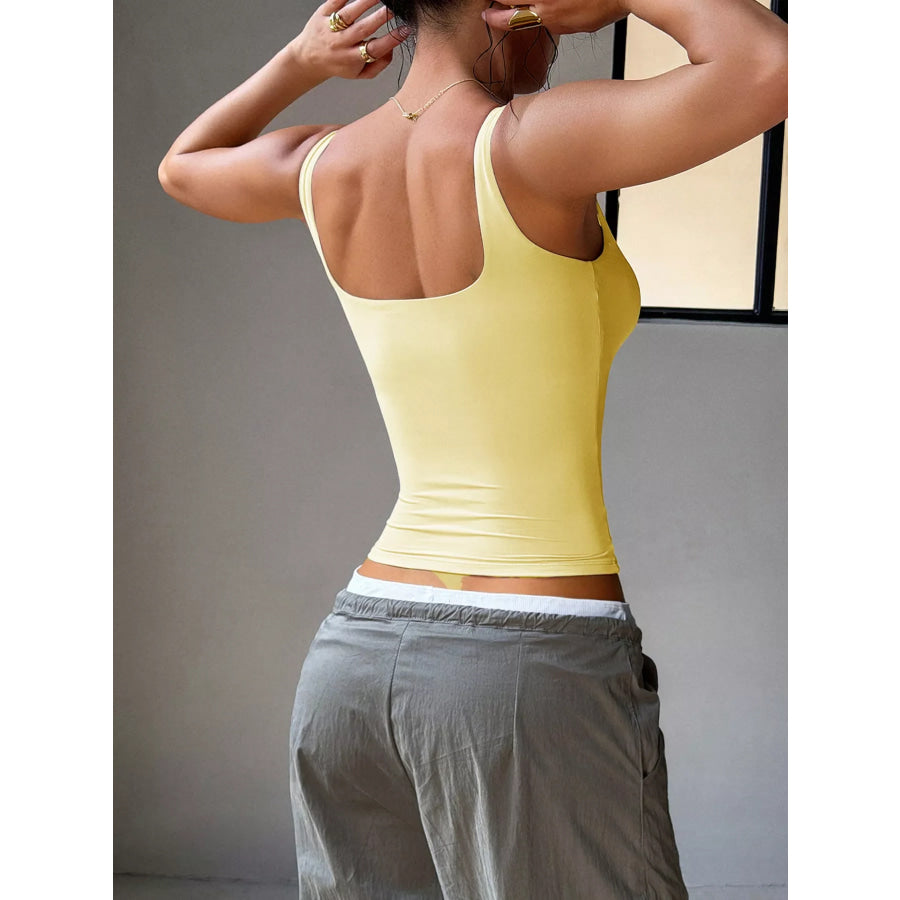 Square Neck Slim Fit Tank Top Apparel and Accessories