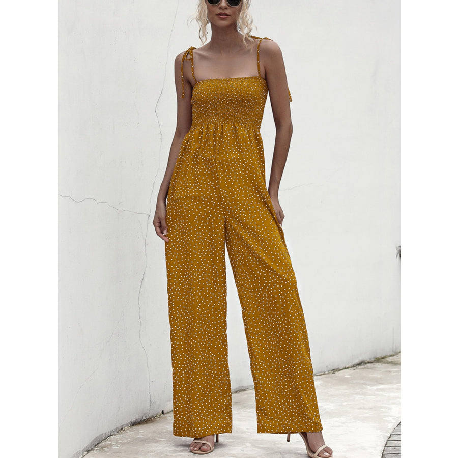 Square Neck Spaghetti Strap Jumpsuit Apparel and Accessories