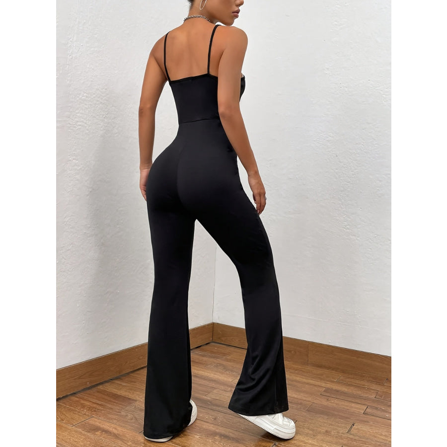 Square Neck Spaghetti Strap Jumpsuit Apparel and Accessories