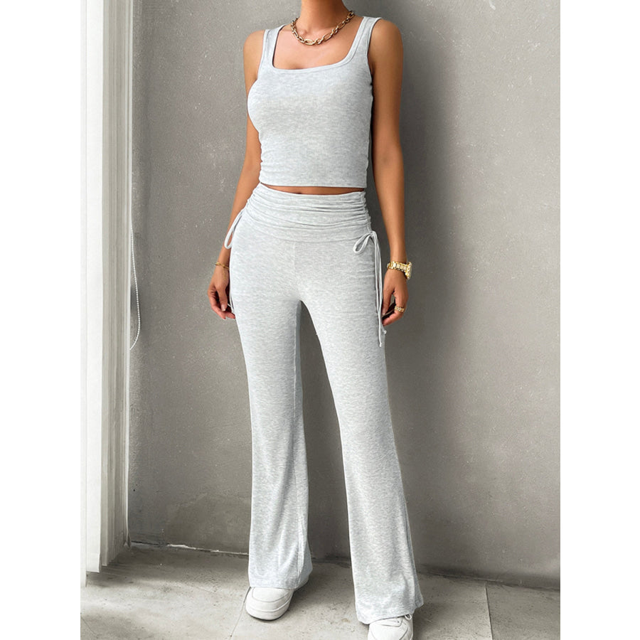 Square Neck Tank and Drawstring Pants Set Apparel and Accessories