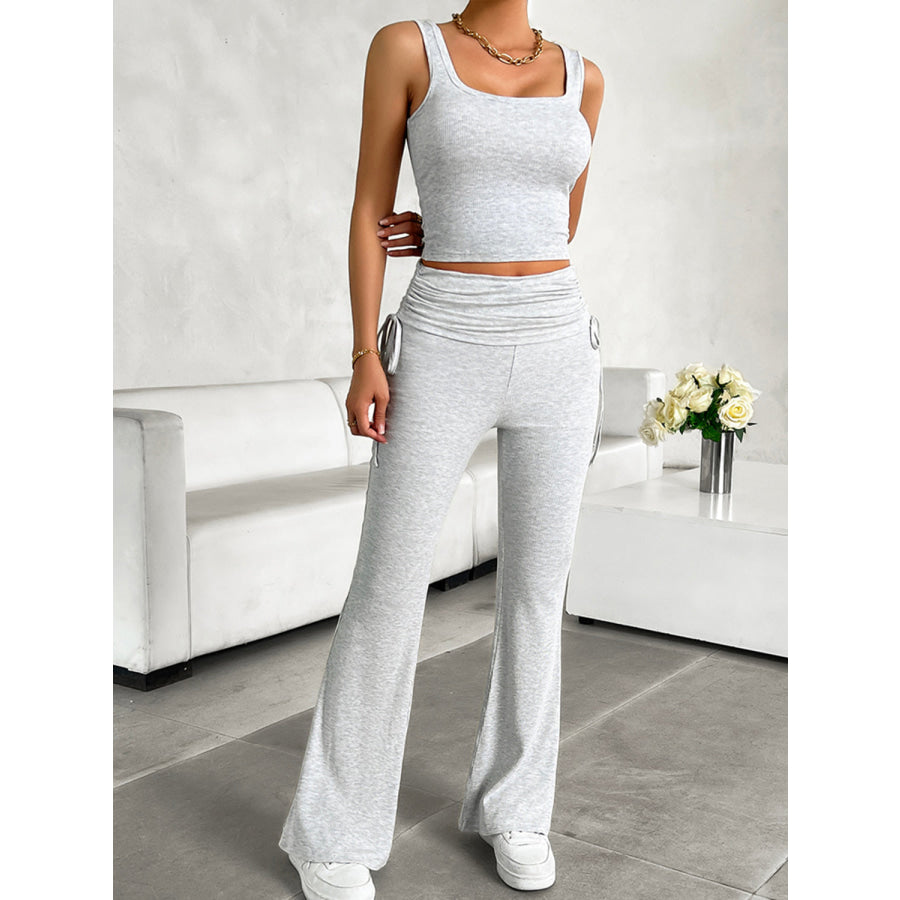 Square Neck Tank and Drawstring Pants Set Apparel and Accessories