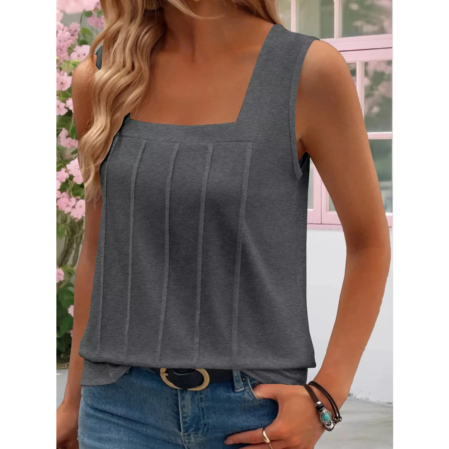 Square Neck Tank Top Dark Gray / S Apparel and Accessories