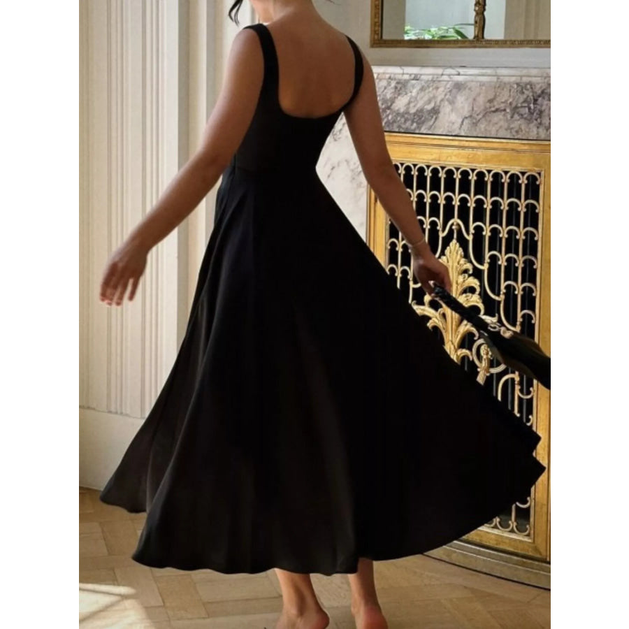 Square Neck Wide Strap A-Line Dress Apparel and Accessories