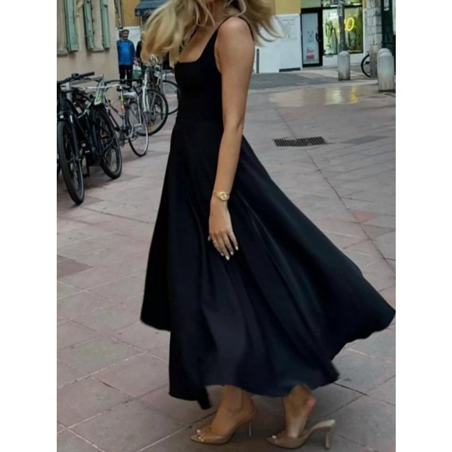 Square Neck Wide Strap A-Line Dress Apparel and Accessories