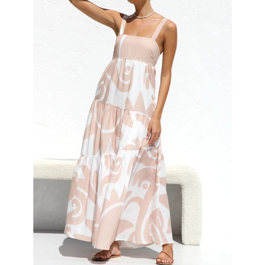 Square Neck Wide Strap Maxi Dress Apparel and Accessories