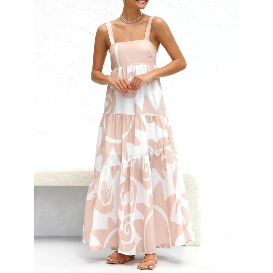 Square Neck Wide Strap Maxi Dress Eggshell / S Apparel and Accessories