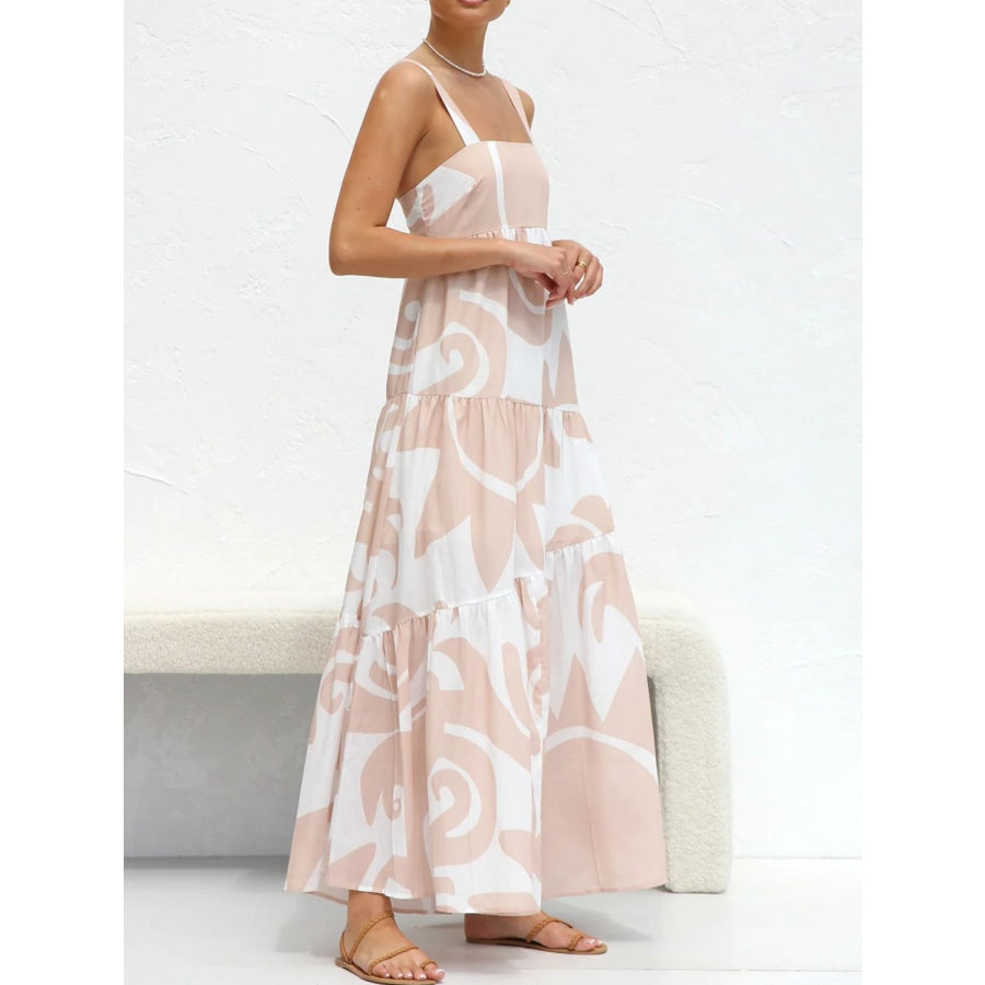 Square Neck Wide Strap Maxi Dress Apparel and Accessories