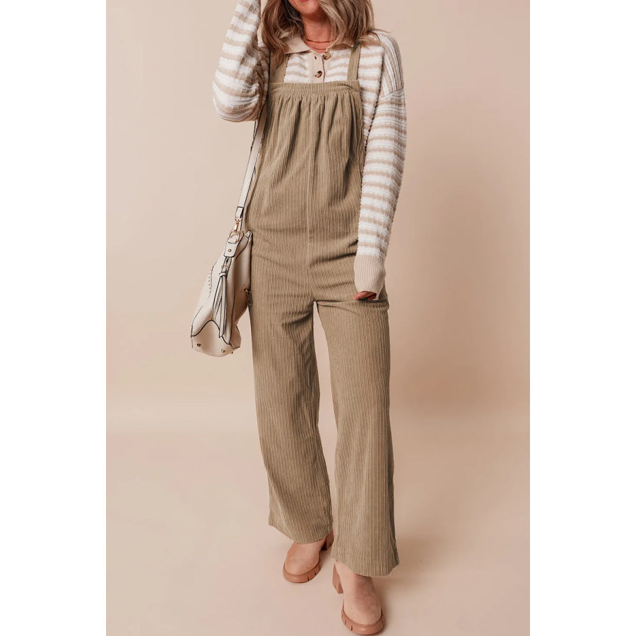 Square Neck Wide Strap Overalls Apparel and Accessories