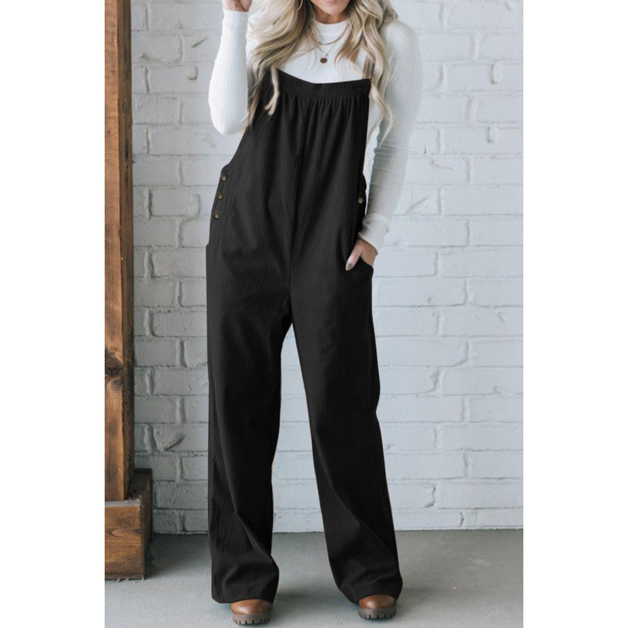 Square Neck Wide Strap Overalls Apparel and Accessories