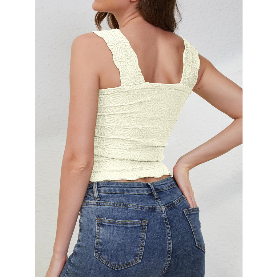 Square Neck Wide Strap Tank Apparel and Accessories