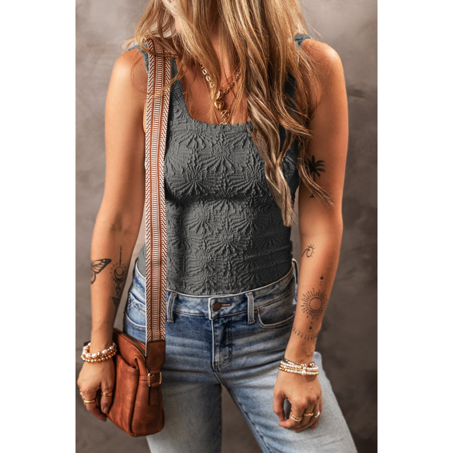 Square Neck Wide Strap Tank Apparel and Accessories