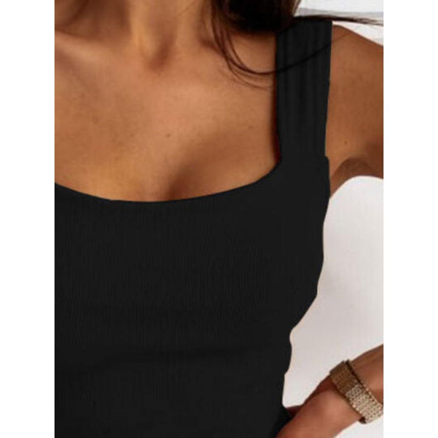 Square Neck Wide Strap Tank Apparel and Accessories