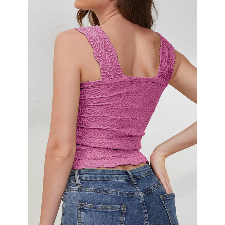 Square Neck Wide Strap Tank Apparel and Accessories