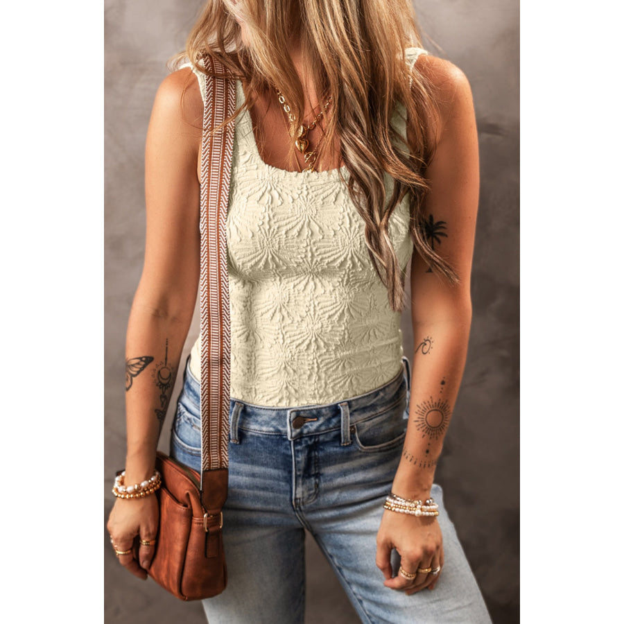 Square Neck Wide Strap Tank Apparel and Accessories