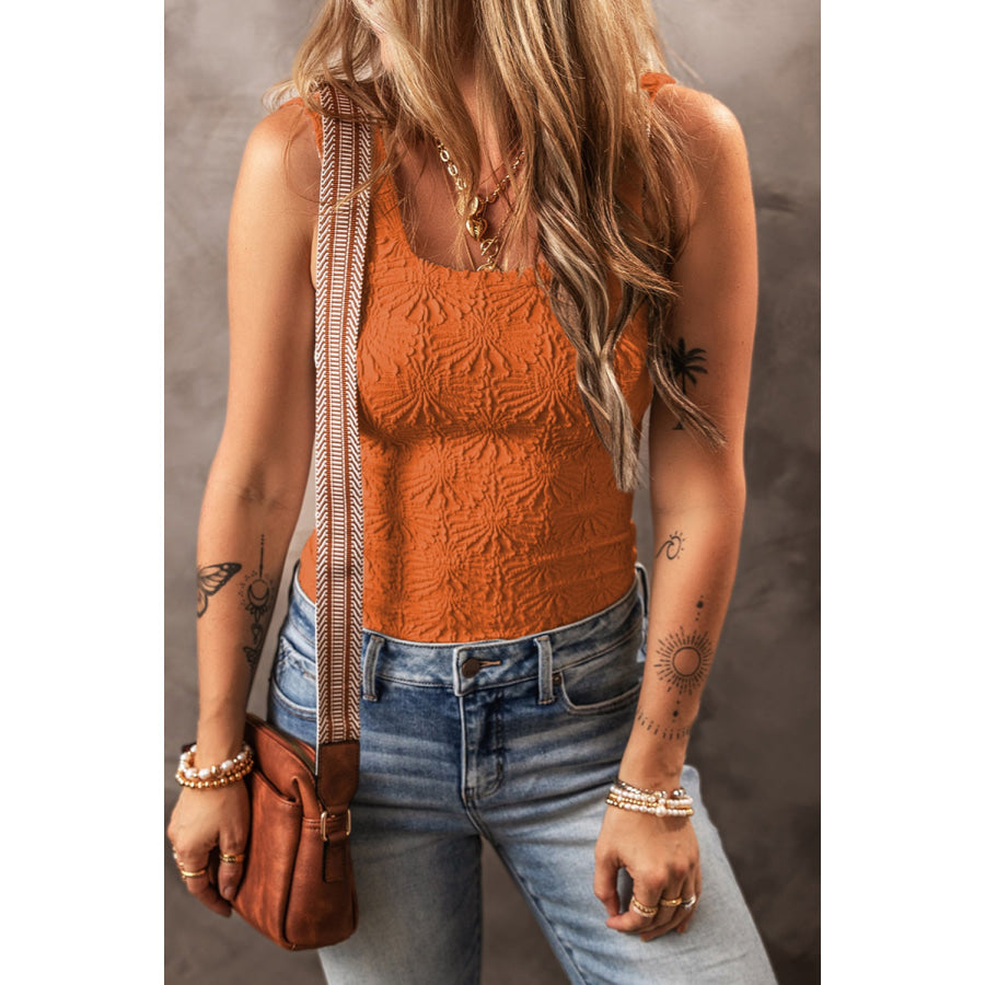 Square Neck Wide Strap Tank Apparel and Accessories